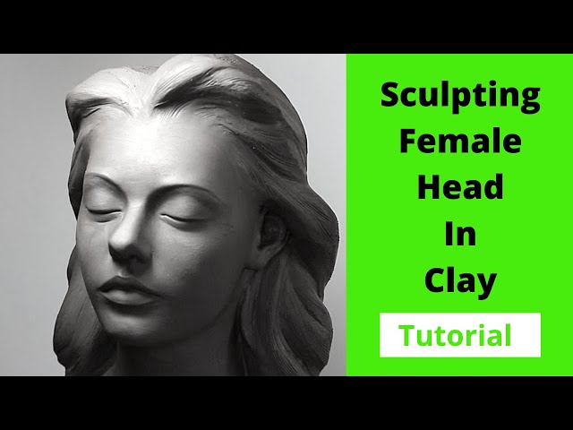 Sculpting female head in clay. Tutorial how to sculpt in a water based clay.  