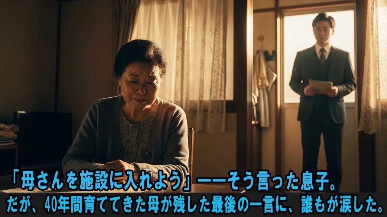 「母さん、そろそろ俺たちも楽させてくれないかな？良い老人ホームを探してあげるよ。」...