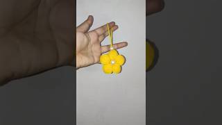 DIY woolen keychain 🌸|| #diy #flower #keychain #woolen #woolenflower #art #crochet #tutorial #thread