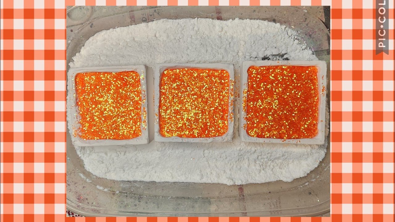 Florescent orange gymchalk glitter bomb #fyp #asmr #sleepaid #relaxing #gymchalkasmr #relaxingvideo 