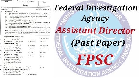 FIA Assistant Director (AD) past paper, federal investigation agency AD past paper