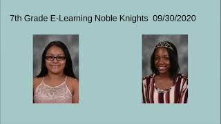 E-Learning Noble Knights 9/30/20
