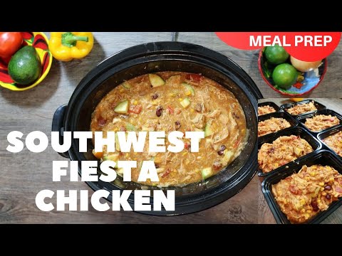 Southwest Chicken Crockpot Casserole Recipe - How To Slow Cooker Mexican Chicken and Rice Meal Prep