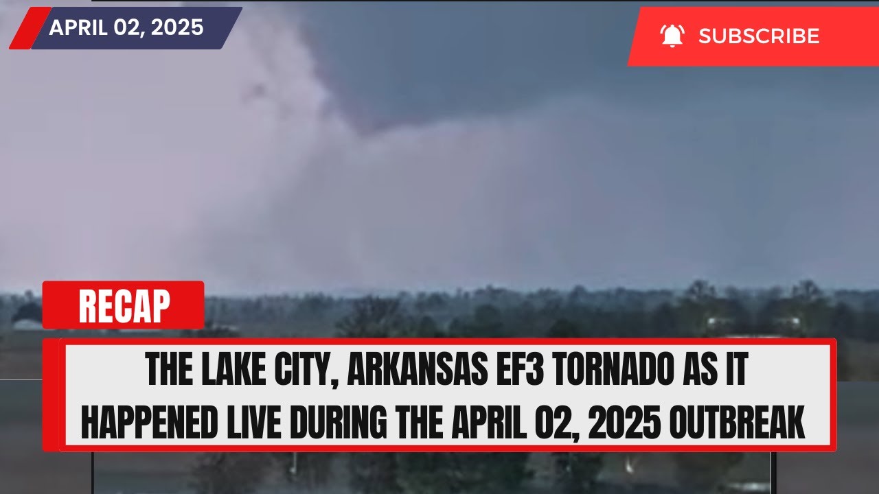 The EF3 Lake City, Arkansas Tornado Crosses Interstate 555, As It Happened Live on April 02, 2025