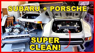 Subaru Flat 6 SUPER CLEAN Install Into Vintage Porsche 911 | Grey Ghost Subie Swap Ep. 7