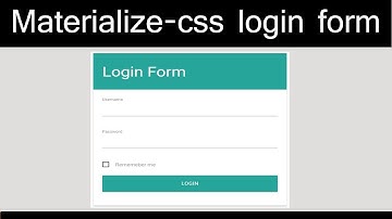 Materialize Css - responsive login form