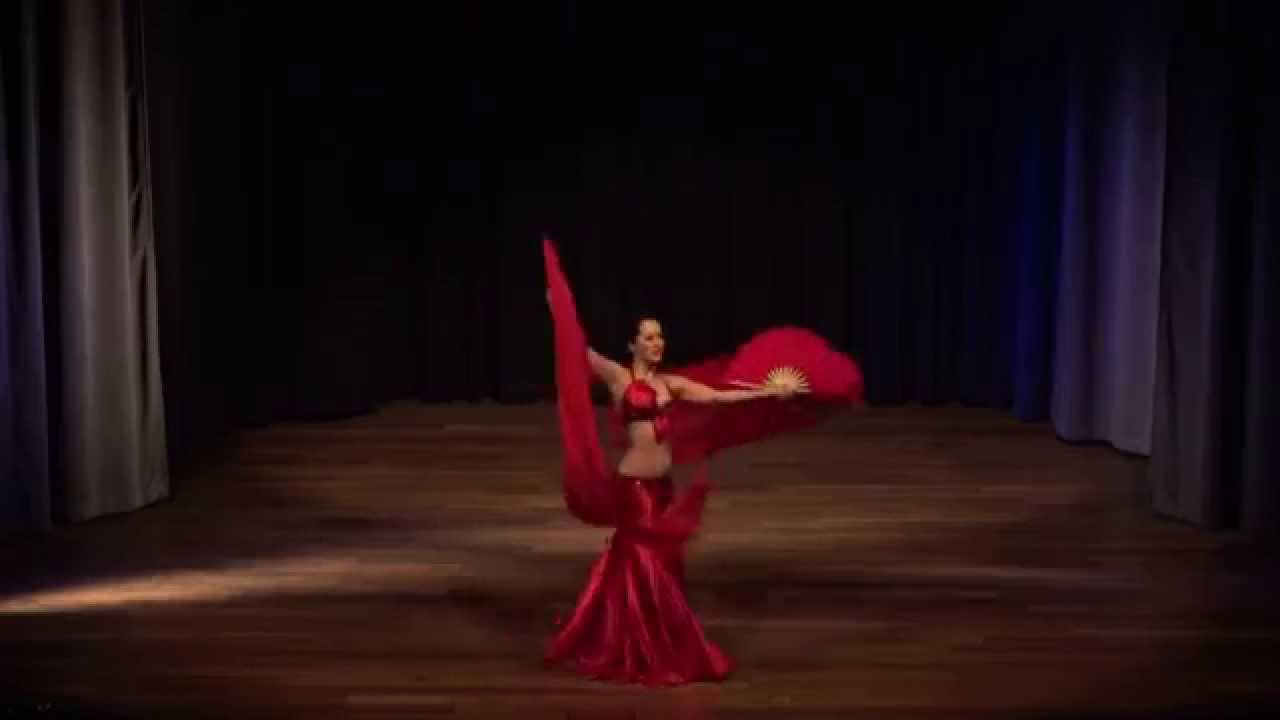Khalida Belly Dance - Double Fans Silk Fan Veil Bellydance Fusion