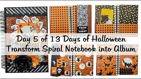 Day 5 of 13 Days of Halloween 2023 Level up Dollar Tree Notebook into Halloween Memory Keeping DIY