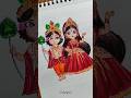 Radha Krishna 😍 #shorts#art#drawing