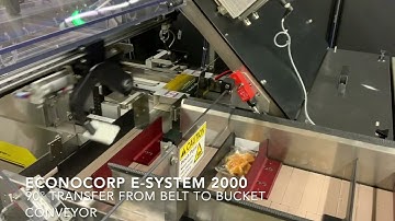 Econocorp E-System 2000 with Optional 90° Transfer from Belt Conveyor to Bucket Conveyor