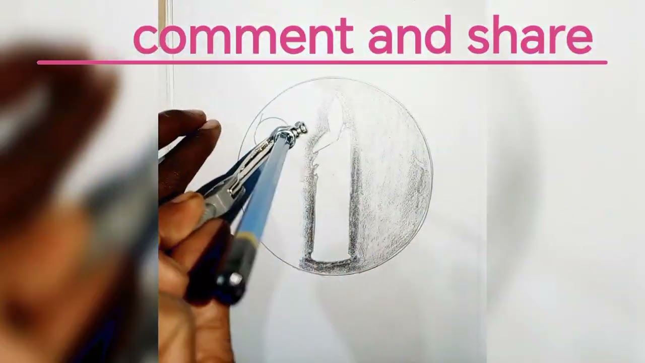 Moon Light pencil shading drawing easy in circle scenery.