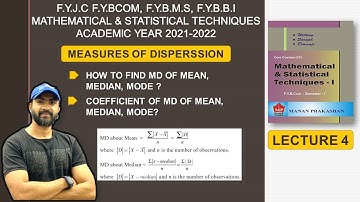#4 FYBCOM, BMS, BBI, BFM Measures of Dispersion | Mean Devation of mean | Maharashtra Board