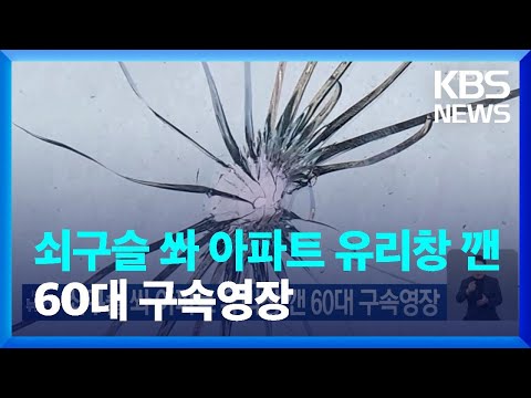 쇠구슬 쏴 아파트 유리창 깬 60대 구속영장 / KBS  2023.03.18.