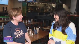 Checking out Rough & Tumble women's sports pub in Ballard