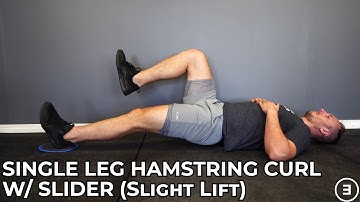 Single Leg Hamstring Curl with Slider (Slight Lift)