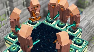 Minecraft but villagers beat the game for you screenshot 5