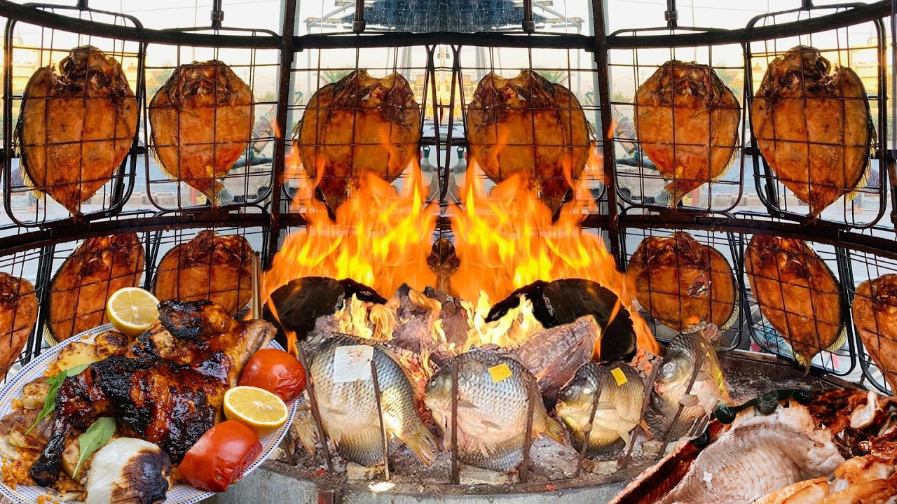 Amazing Kurdistan Style Grilled Fish on Charcoal Fire | Best Iraqi Street Food