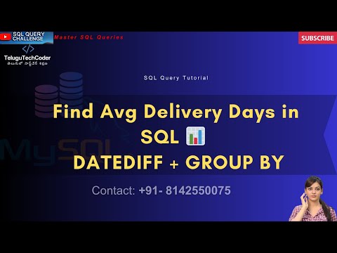 SQL in Telugu - Calculate Average Delivery Days by Region Using DATEDIFF in SQL | SQL Query Tutorial