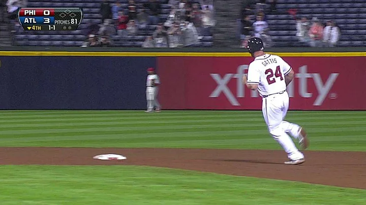 PHI@ATL: Gattis homers on first hit while dad watc...