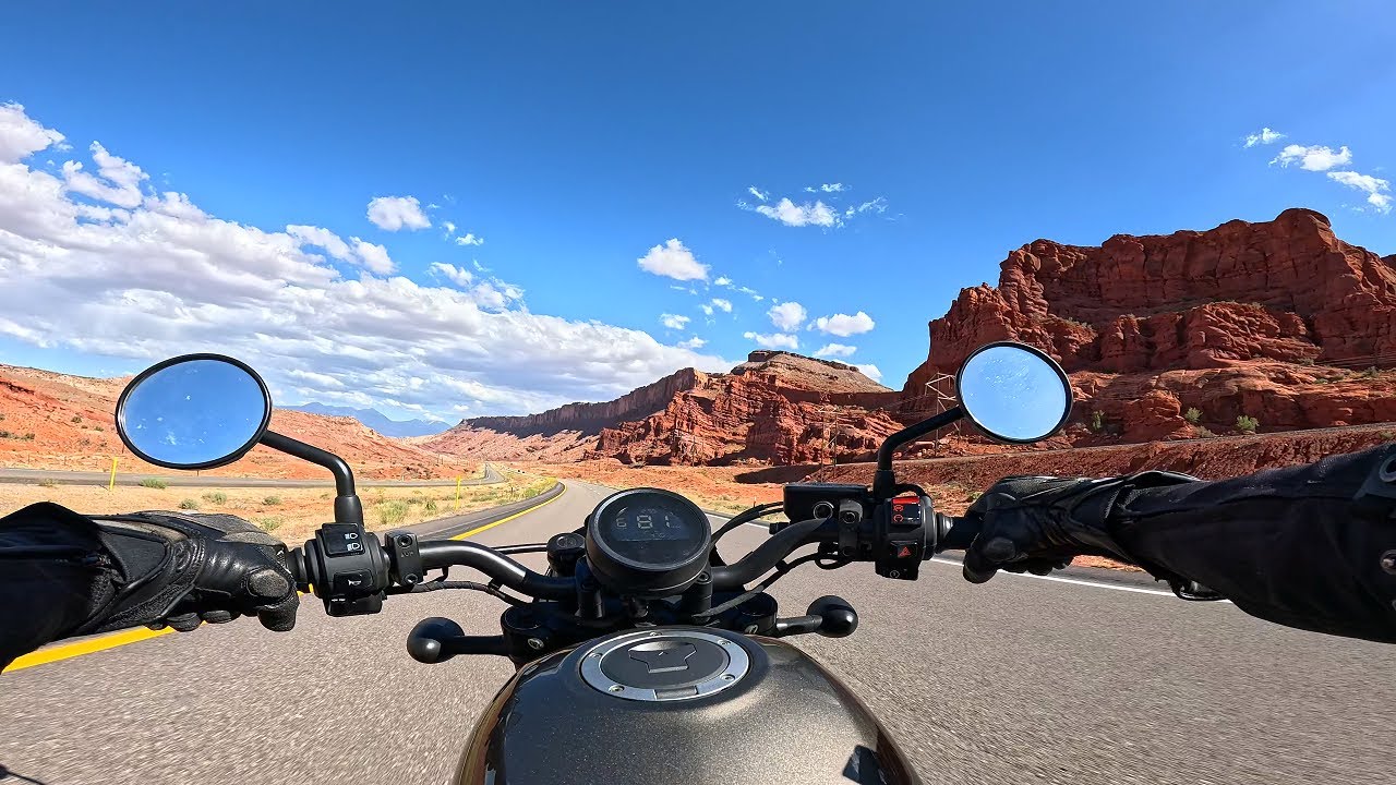 Scenic motorcycle ride into MOAB, Utah [Honda Rebel 500 POV] - YouTube