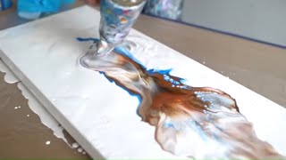 6 Ocean Acrylic Pour Paintings  Satisfying Art / Beginner fluid painting
