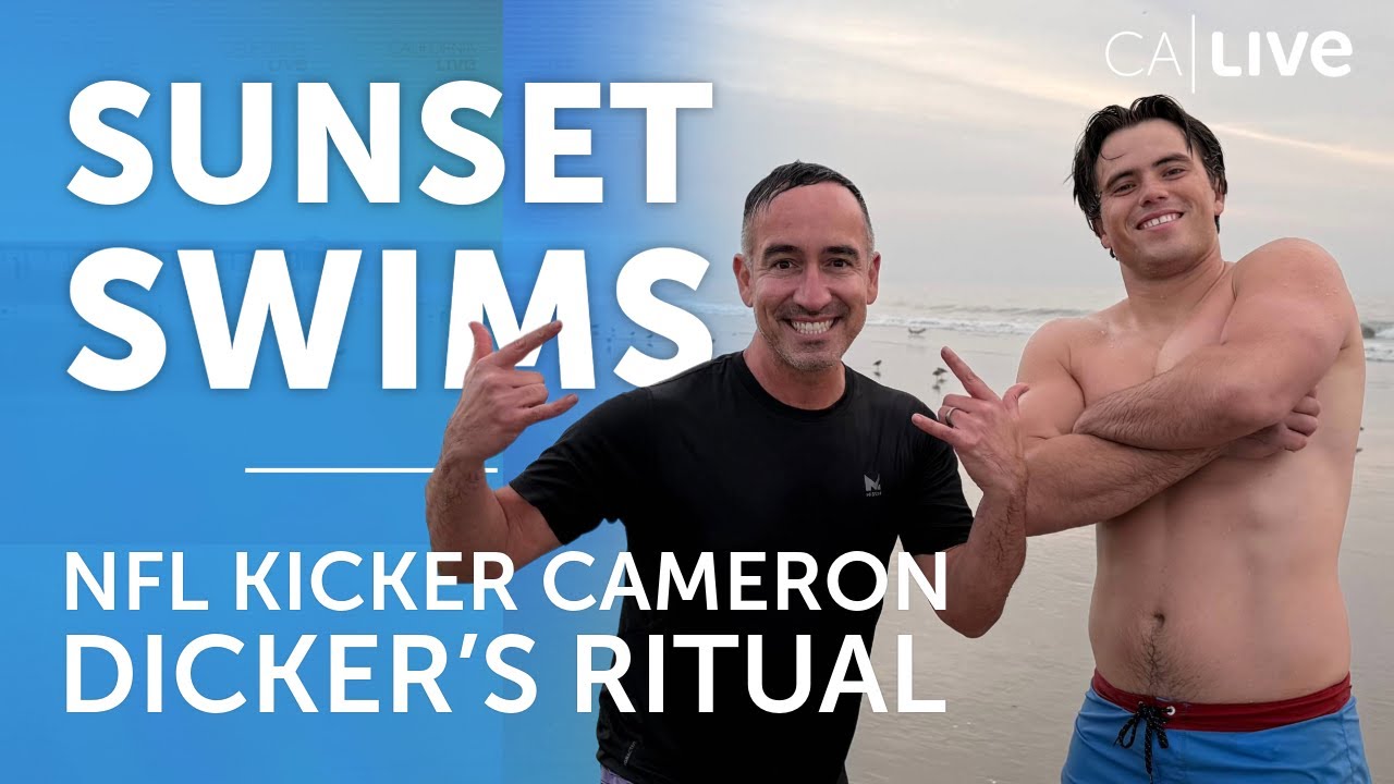 Inside Cameron Dicker’s Sunset Swim Ritual | NFL Playoff Prep & Cold Water Mindset