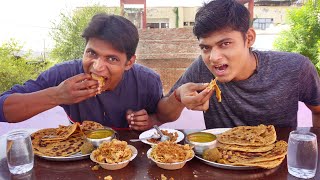 Marwadi Dal, Jadi Roti and Choorma Eating Challenge | Rajasthani - Jadi Roti and Choorma Challenge