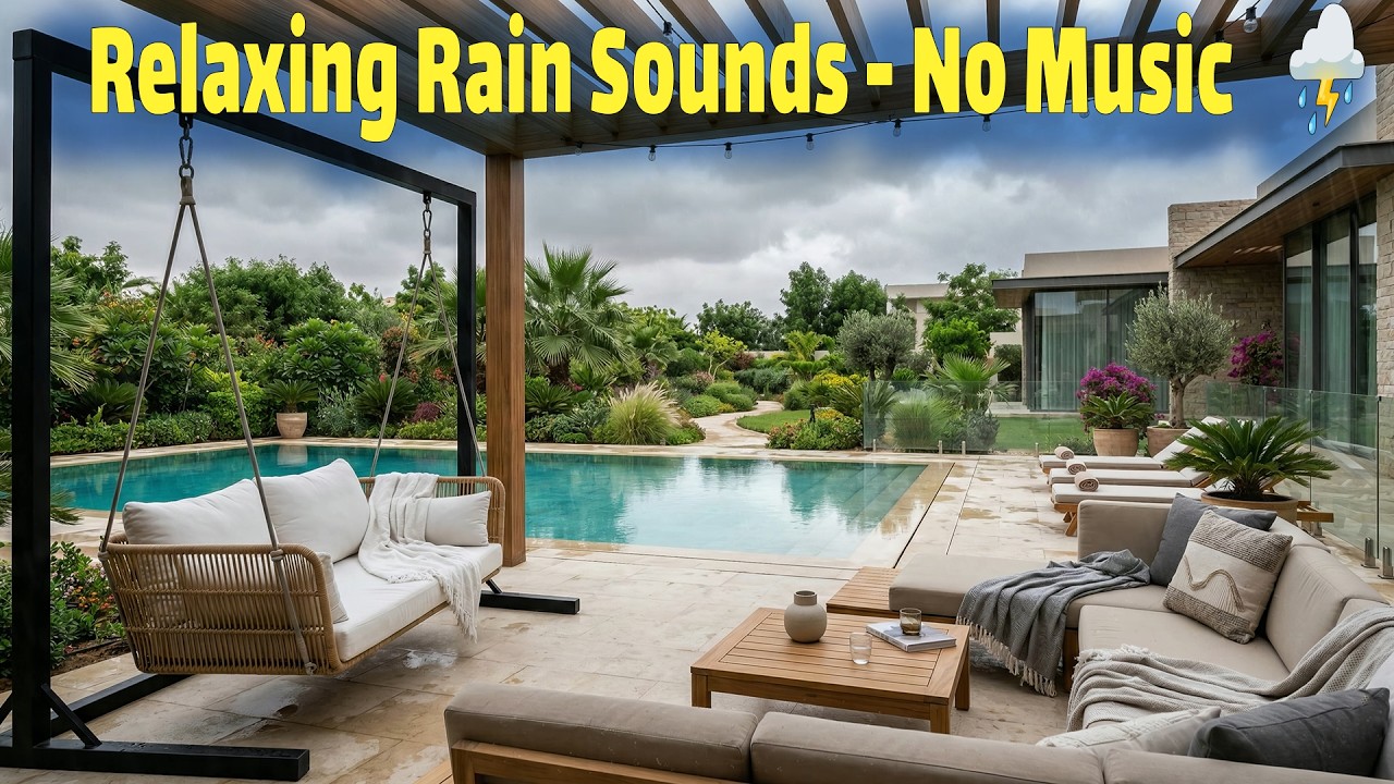 Modern Morning Garden Oasis | Relaxing Poolside View & Luxury Outdoor Design