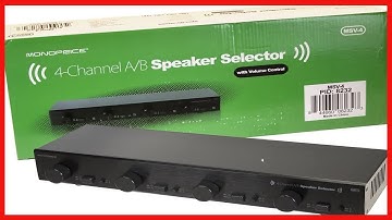 Monoprice 4-Channel A/B Speaker Selector - Black With Volume Control, 100 Watts Per Channel, Accepts