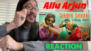 Saami Saami (Telugu) Lyrical REACTION | Pushpa Songs | Allu Arjun, Rashmika | DSP | Mounika Yadav