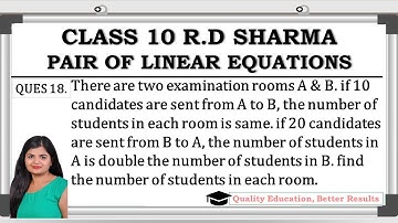 RD Sharma Chapter 3 Q 18 Class 10 Maths @MathsTeacher