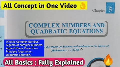 Class 11 NCERT chapter 5 Complex numbers ( full Basics ) : Introduction | class 11 math | chapter 5