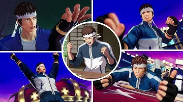 KOF XV - Shingo Intro, Win Sequence, Character Interactions (Kyo/Ash) and Special Ending