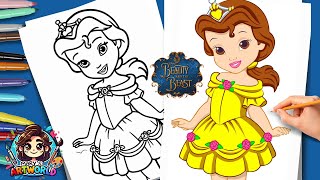 How to Draw Child Belle from Beauty and the Beast | Cute Disney Princess Drawing Tutorial 🌹✨