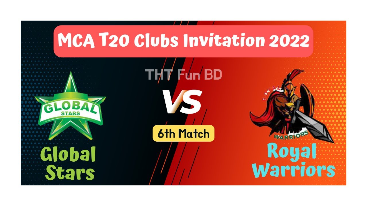 Global Stars vs Royal Warriors, MCA T20 Clubs Invitation, Live Score Streaming & Update 2022