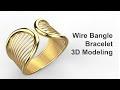 Jewelry CAD Design- Wire Bangle 3D Modeling Tutorial [in Rhino] 6 #153