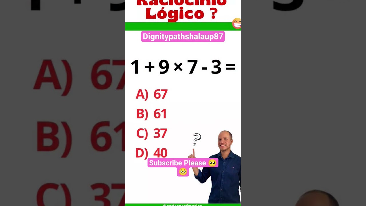 99% People Wrong Answer ❌ | 1 + 9 × 7 − 3 = ? 🤯 | Math Logic Puzzle 