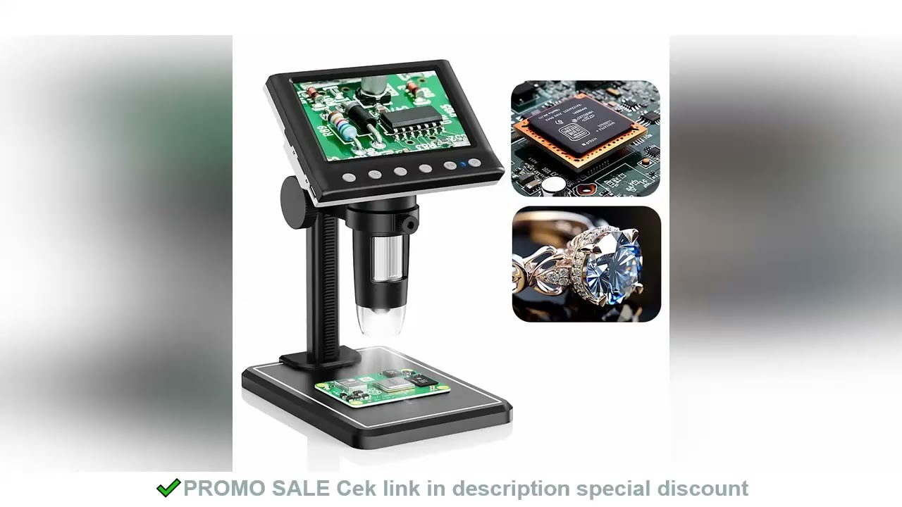 Hayve 4.3'' Digital Microscope 1600X USB Microscope 1080p Soldering Microscope with 8 LEDs Compatibl