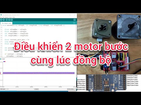 Video Điều khiển 2 động cơ bước cùng lúc đồng bộ - youtube