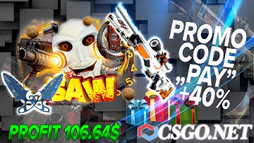 CSGO.NET promo code "`PAY" +40% bonus  / Open Saw Case / (mycsgo) / I won knife and AWP Asiimov