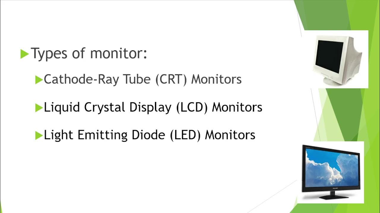 TYPES OF COMPUTER MONITOR, CRT, LCD, LED MONITORS