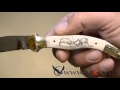Szalontai fejesgörbe scrimshaw motívummal - Handmade folding knife with scrimshaw by Szalontai