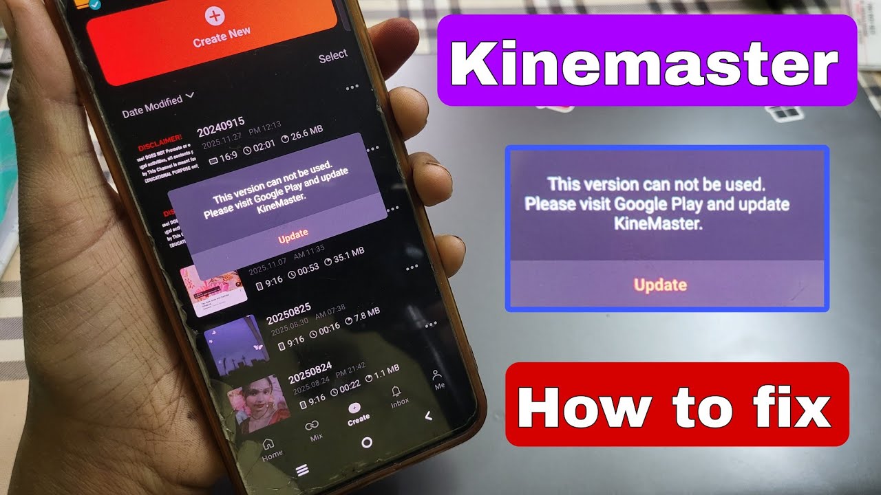 This version can not be used.Please visit Google Play and update KineMaster.Update | Update last apk