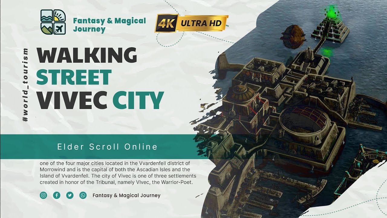 4K Walking Street Around Vivec city - Vvanderfell - Elder Scroll Online