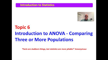 Module 6 Topic 1 Introduction to ANOVA