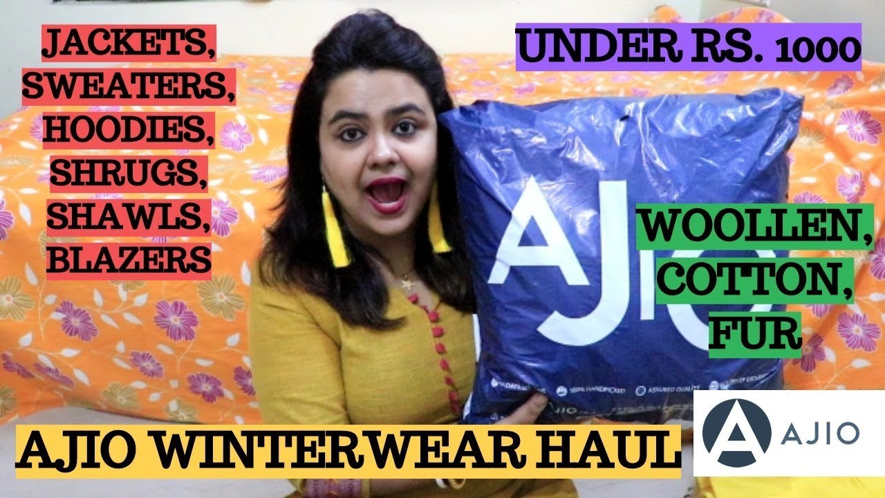 Winter wear haul under Rs. 1000 | Ajio winter jackets, hoodies, shrugs, shawls, fur coats, sweaters