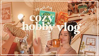 cozy hobby vlog   crochet, reading & activities!