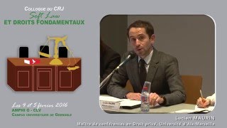 Colloque "Soft Law et droits fondamentaux" - Intervention Mr Lucien MAURIN screenshot 5