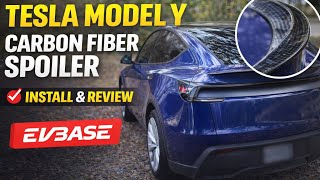 Installing a Carbon Fiber Spoiler on a Tesla Model Y Juniper with EVBase