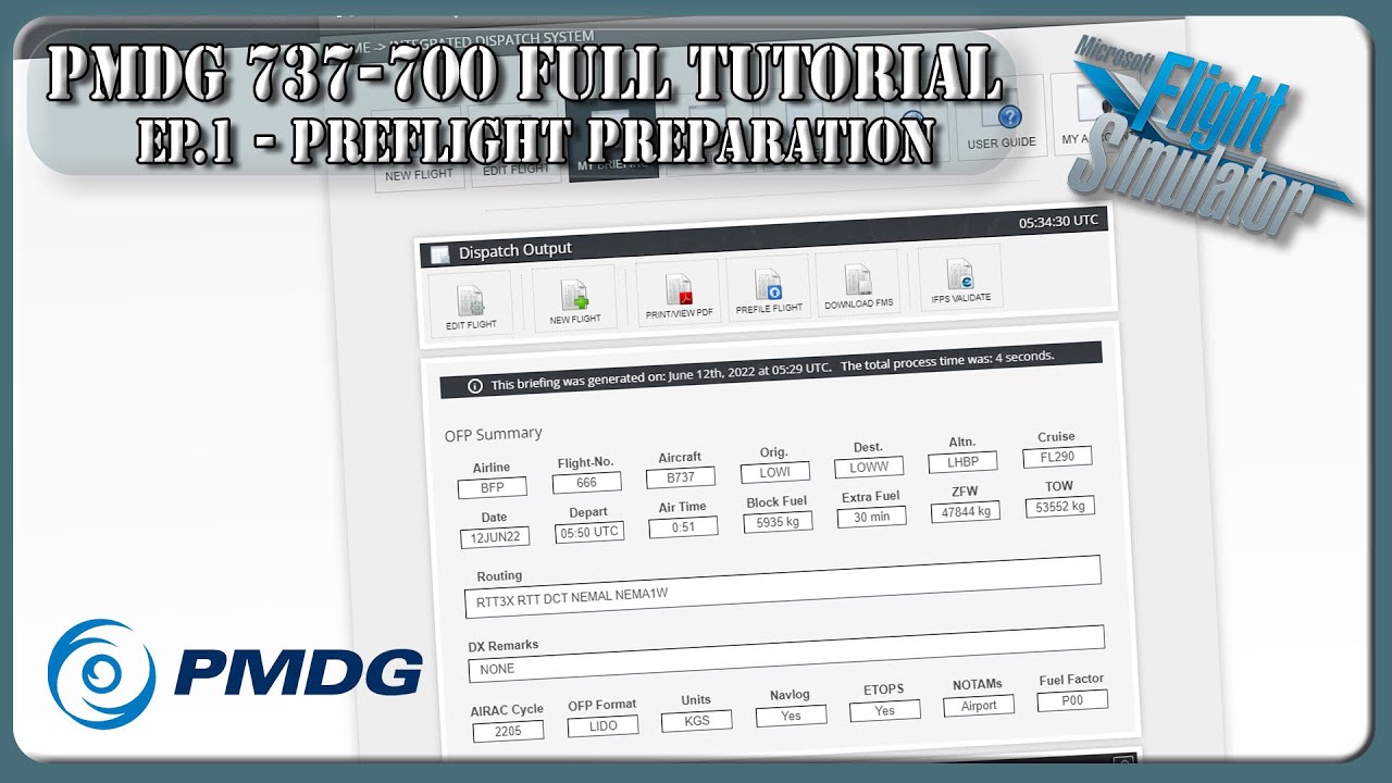 Ep.1 - Planning the flight | PMDG 737-700 - Full Tutorial | MSFS2020 ...
